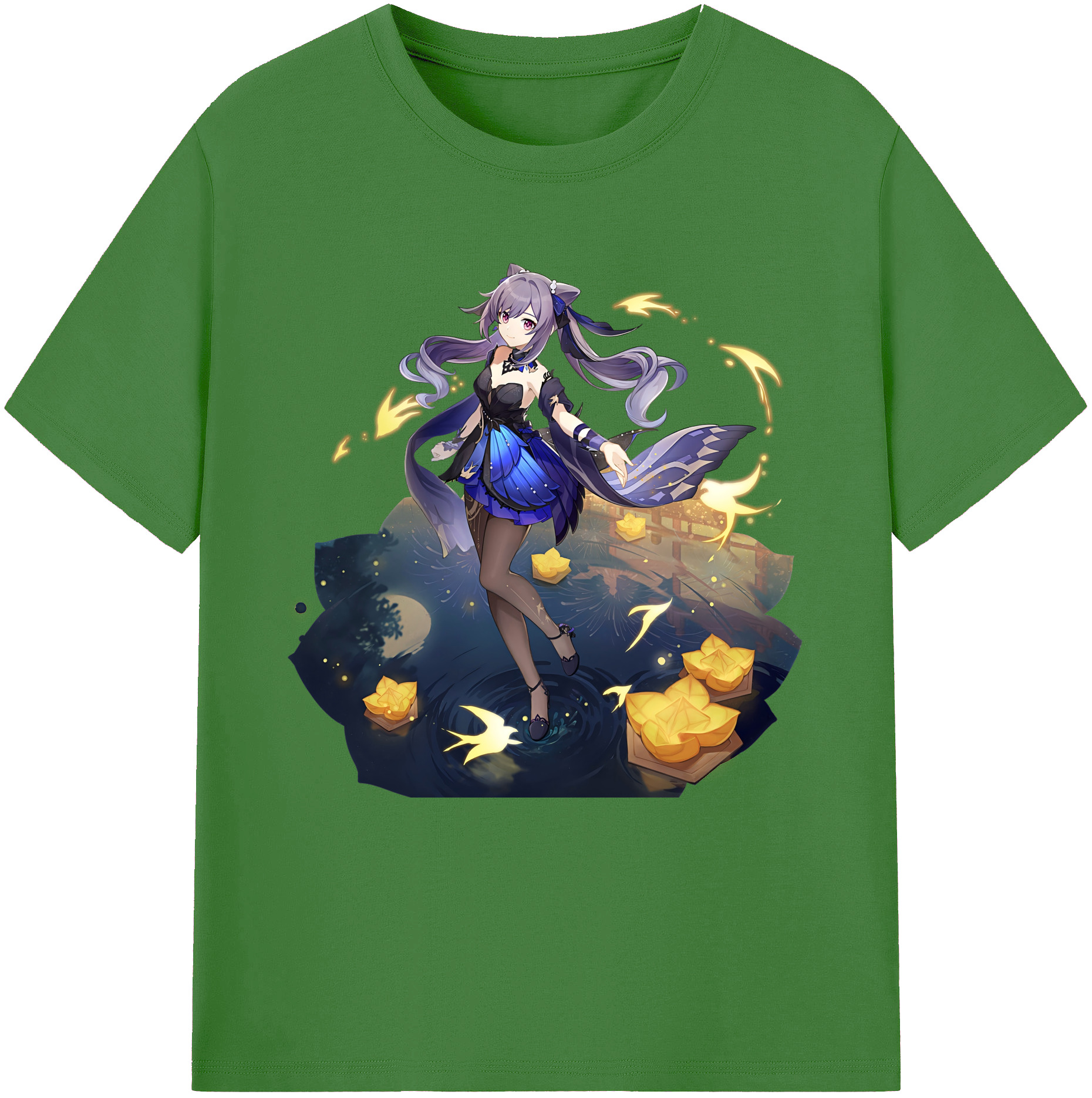 げんし神 刻晴 こくせい genshin Kokusei レディースカジュアルプリントTシャツ（綿100％）